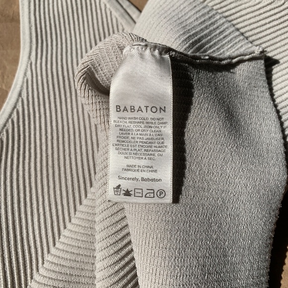 Aritzia Babaton Sculpt Knit Double V Tank in Matte Pearl, Size S, EUC - Picture 6 of 7